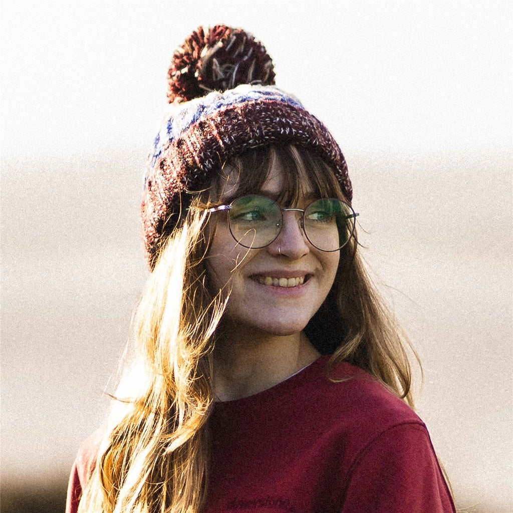 Dewerstone Chunky Knit Beanie - Brown / Blue -
