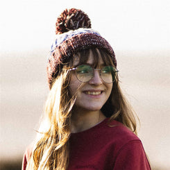 Dewerstone Chunky Knit Beanie - Brown / Blue -