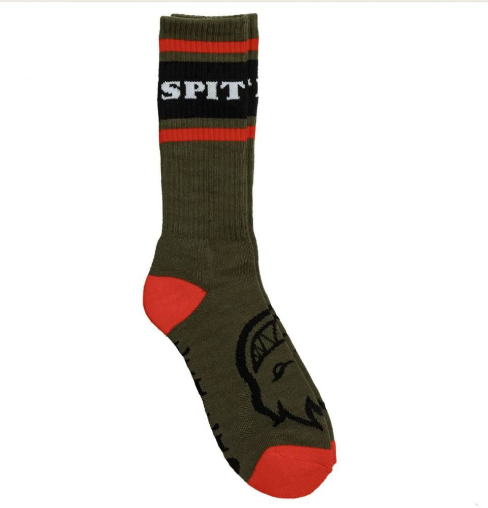 Spitfire Socks Classic '87 Bighead Olive / Black / Red - O/S