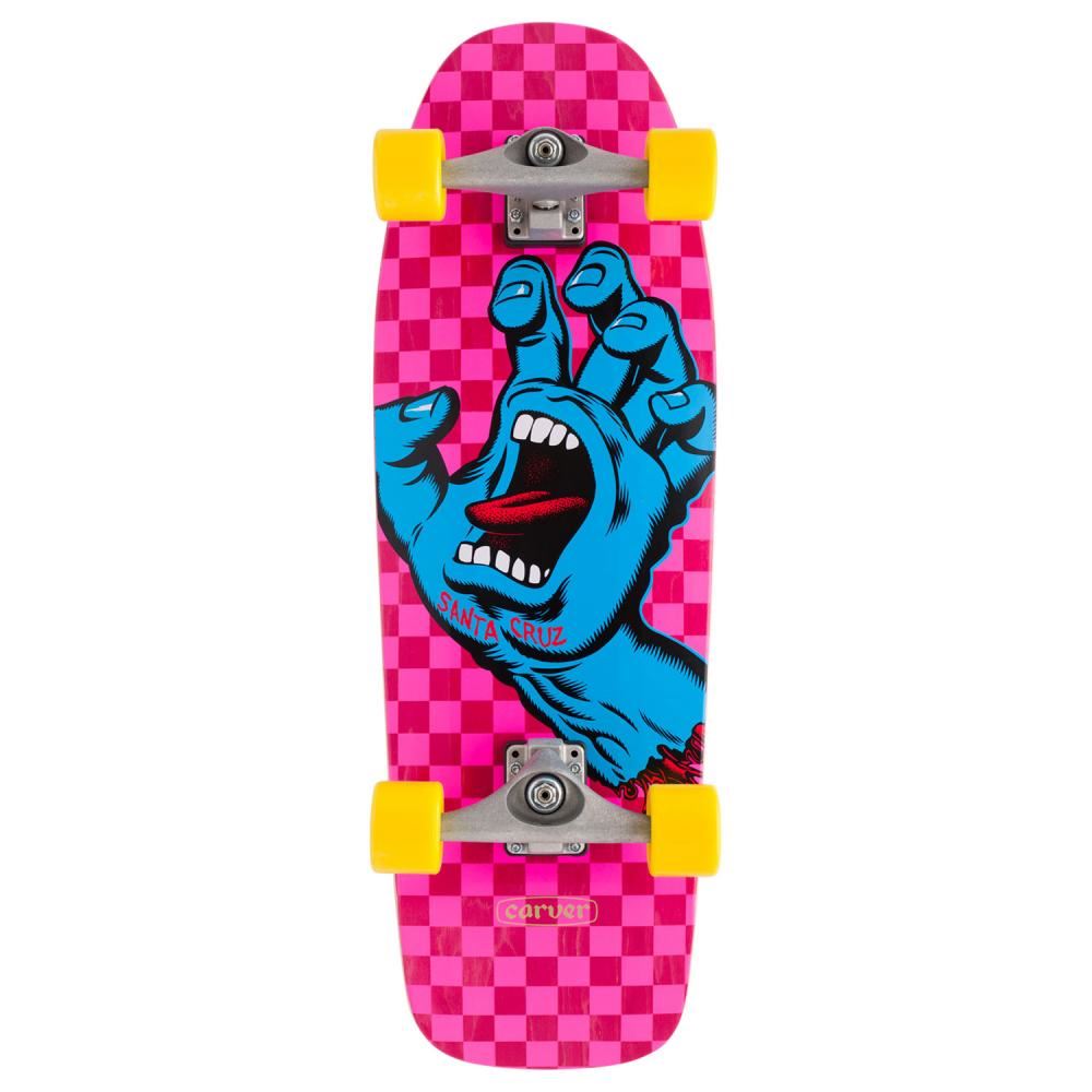 Santa Cruz Surfskate Complete Screaming Hand Check Carver - Skatewarehouse.co.uk