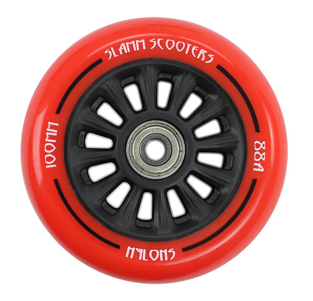 Slamm Scooter 100mm Nylon Core Scooter Wheels - Red