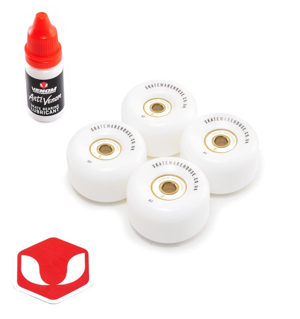 Skatewarehouse Conical Wheels with Gold Bearings Pre Installed