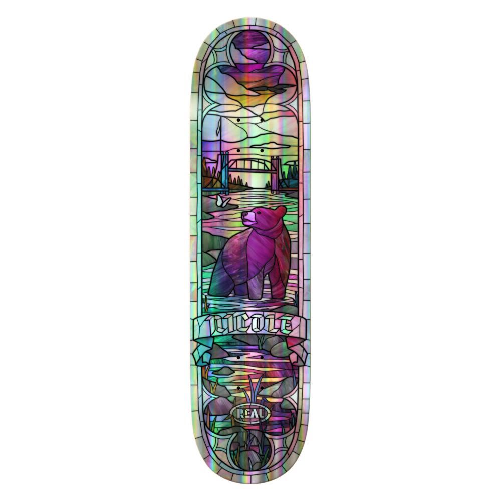 Real s Nicole Foil Holo Cathedral Skateboard Deck - 8.38" - Skatewarehouse.co.uk