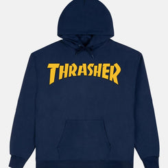 Thrasher Hoody Cover Logo - Navy - Skatewarehouse.co.uk