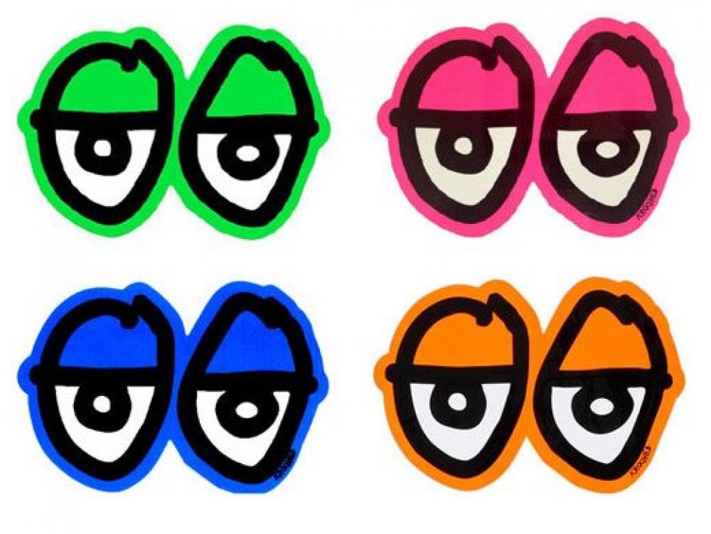 Krooked Sticker Eyes Diecut (25pk) Assorted - M - Skatewarehouse.co.uk