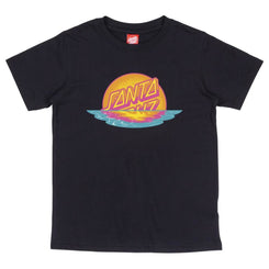 Santa Cruz Youth T-Shirt Youth Sunrise Dot Front - Black - Skatewarehouse.co.uk