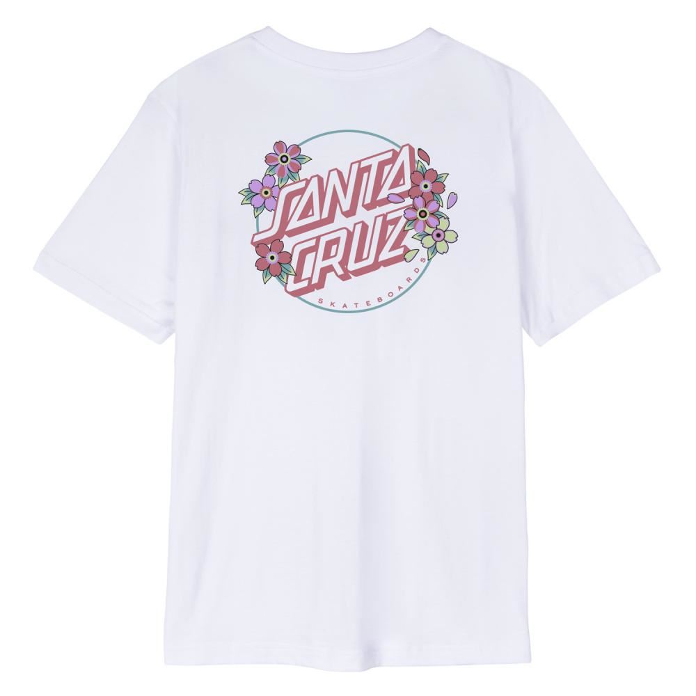 Santa Cruz Women's T-Shirt Blooming Dot T-Shirt - White - Skatewarehouse.co.uk