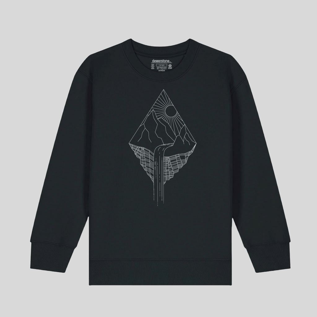 Dewerstone Kids Waterfall Organic Cotton Sweat Shirt - Black