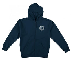 AntiHero Zip Hoody Basic Pigeon Round Emb. - Navy / White Embroidery