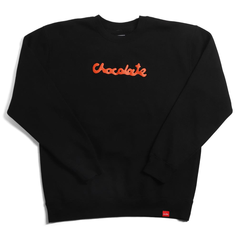 Chocolate McFetridge Drips Script Crew Black