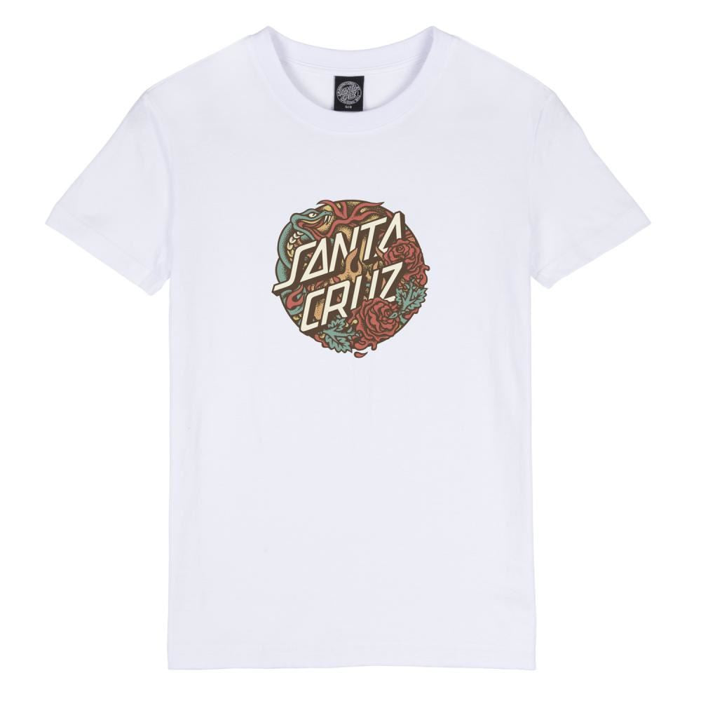 Santa Cruz Womens T-Shirt Dressen Snake Front - White