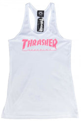 Thrasher Girls Vest Magazine Racerback - White - Skatewarehouse.co.uk