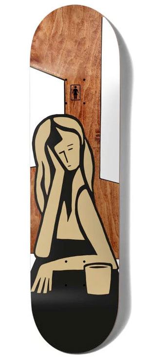 Girl Contemplation Simon Bannerot Skateboard Deck - 8.0"