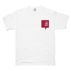 The Back Forty Pocket Logo Tee White