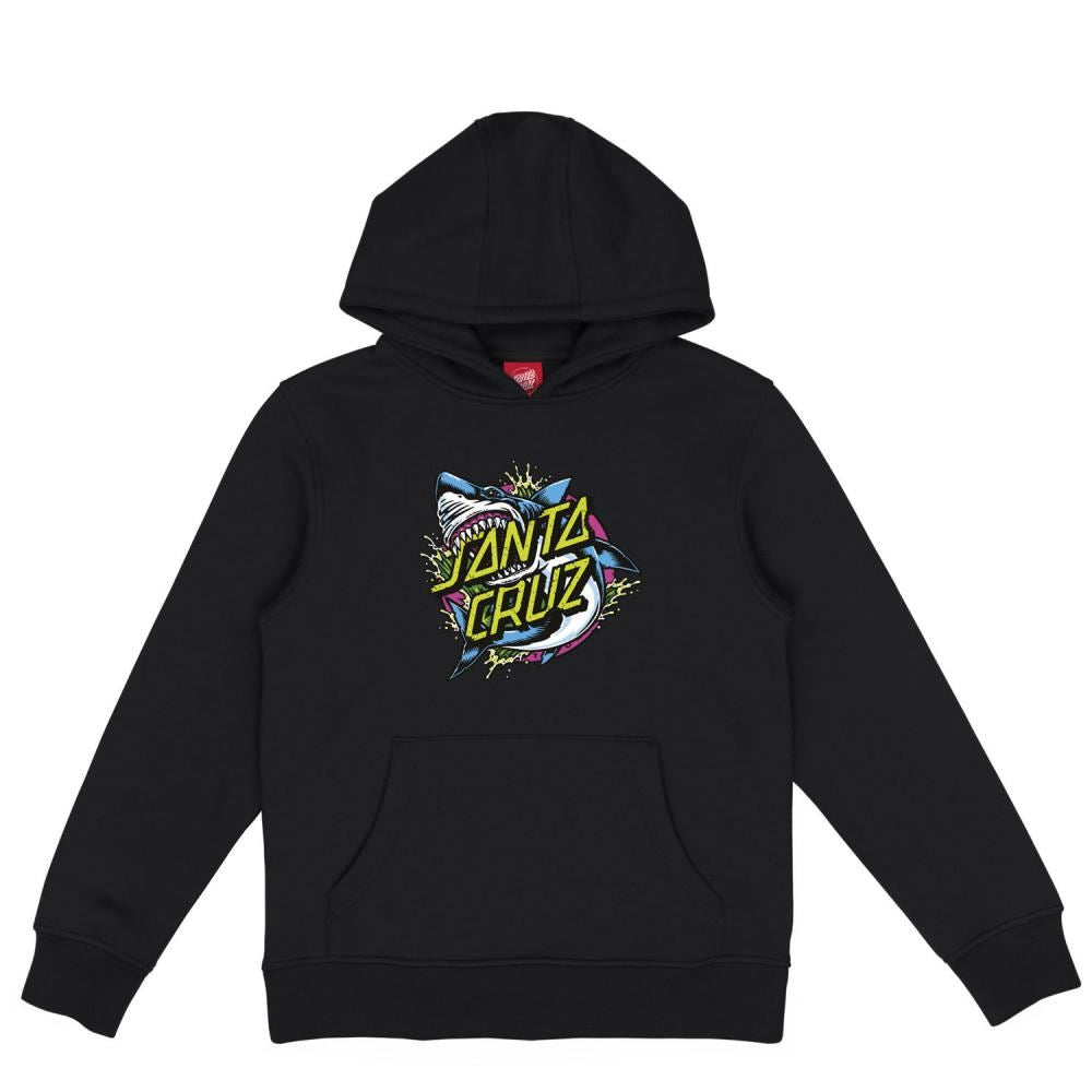 Santa Cruz Youth Hood Youth Shark Dot Front Hood - Black