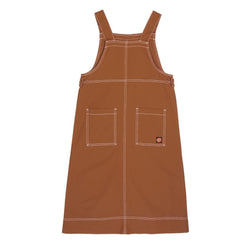 Santa Cruz Womens Dress Classic Pinafore Dress - Tan / White Stitch