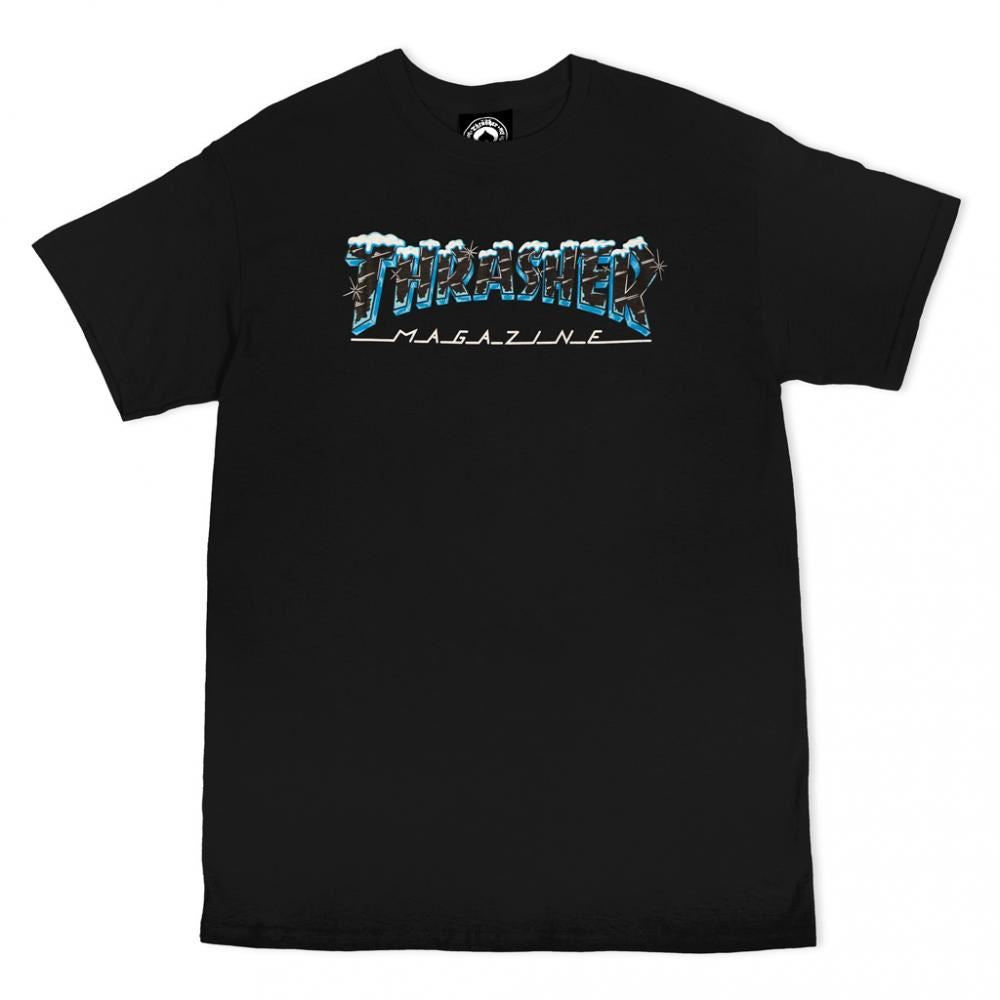 Thrasher T-Shirt Black Ice - Black - Skatewarehouse.co.uk