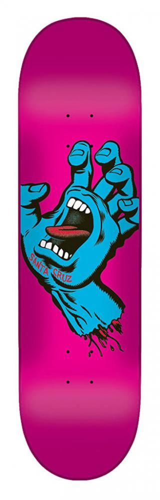 Santa Cruz Screaming Hand Pink Skateboard Deck - 7.8" - Skatewarehouse.co.uk