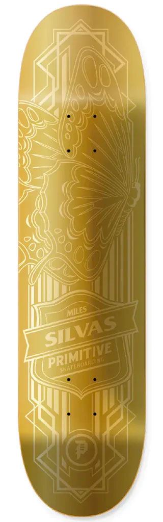 Primitive Silvas Butterfly Gold Skateboard Deck - 8.25