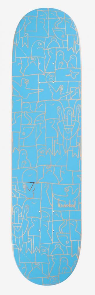 Krooked PP Flock Blue Skateboard Deck - 8.25" - Skatewarehouse.co.uk