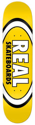 Real Team Classic Oval Yellow Skateboard Deck - 8.06" - Skatewarehouse.co.uk