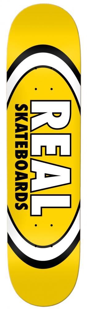 Real Team Classic Oval Yellow Skateboard Deck - 8.06