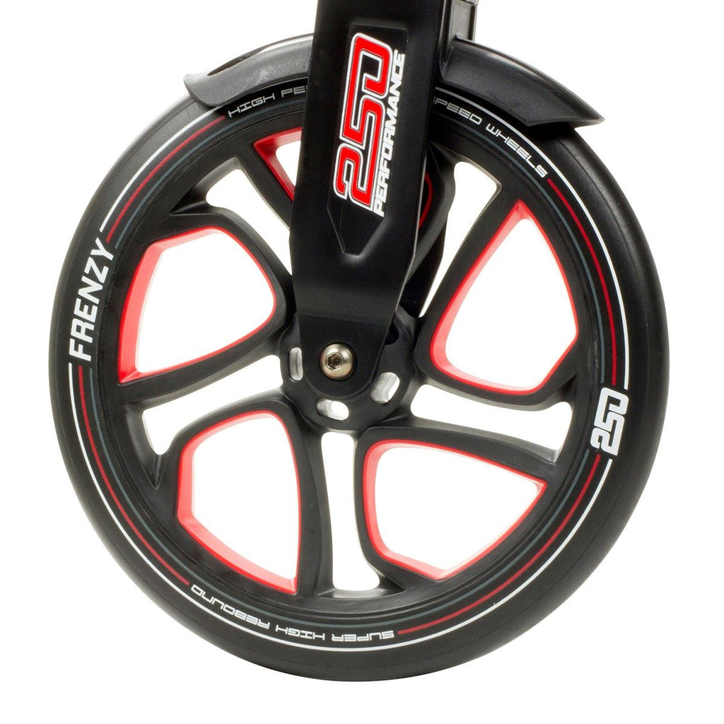 Frenzy Scooter Wheel - 250mm Black / Red - Skatewarehouse.co.uk